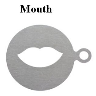 YuryFvna Stainless Steel Coffee Latte Cappuccino Barista Art Stencils Cake Duster Templates Coffee Tools Accessories: Mouth