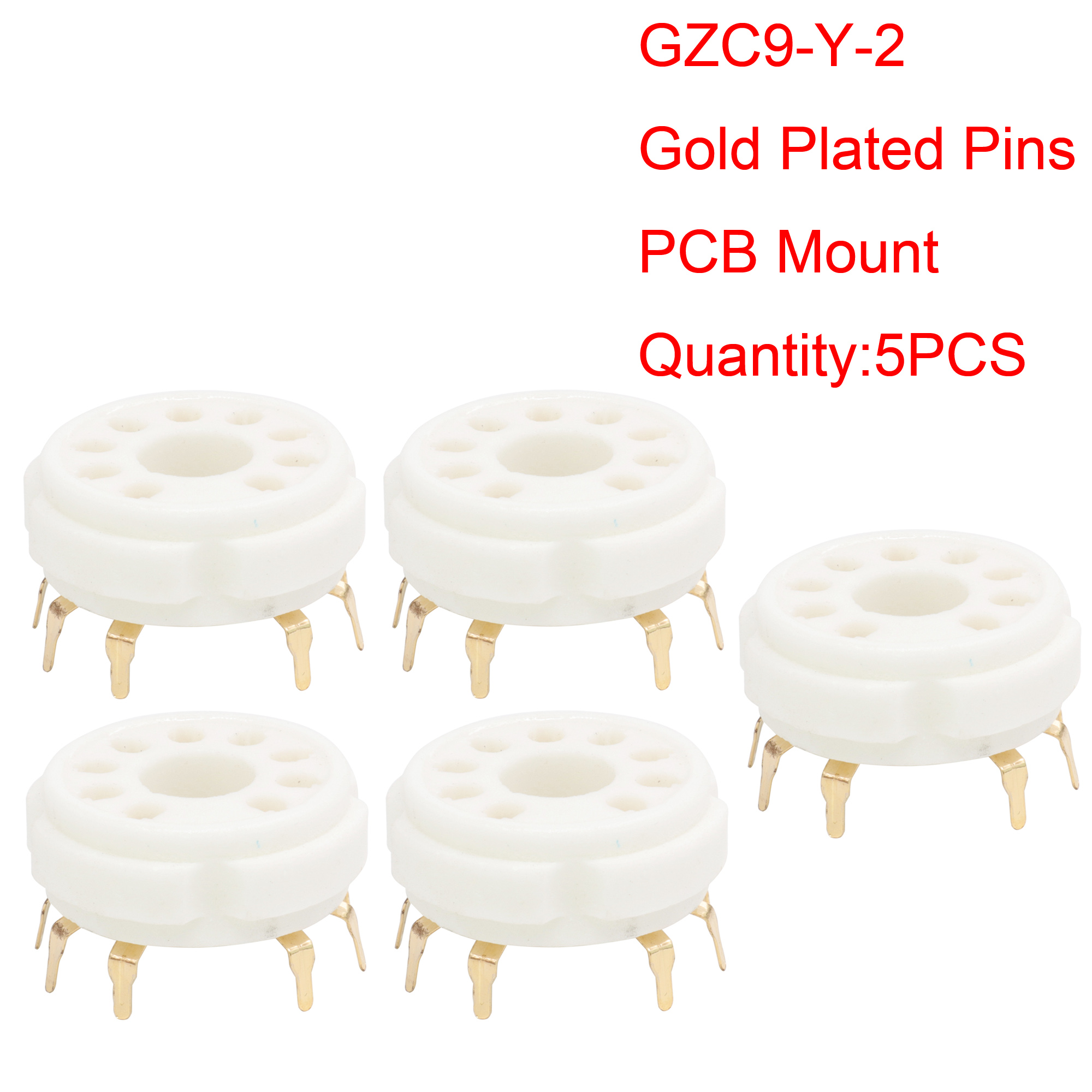 9pin Ceramic Tube Socket Valve Base for EL504,EL519,PL519,EL502,6LQ6,7868 Vintage Audio Amplifier DIY PCB Chassis Mount: Pink