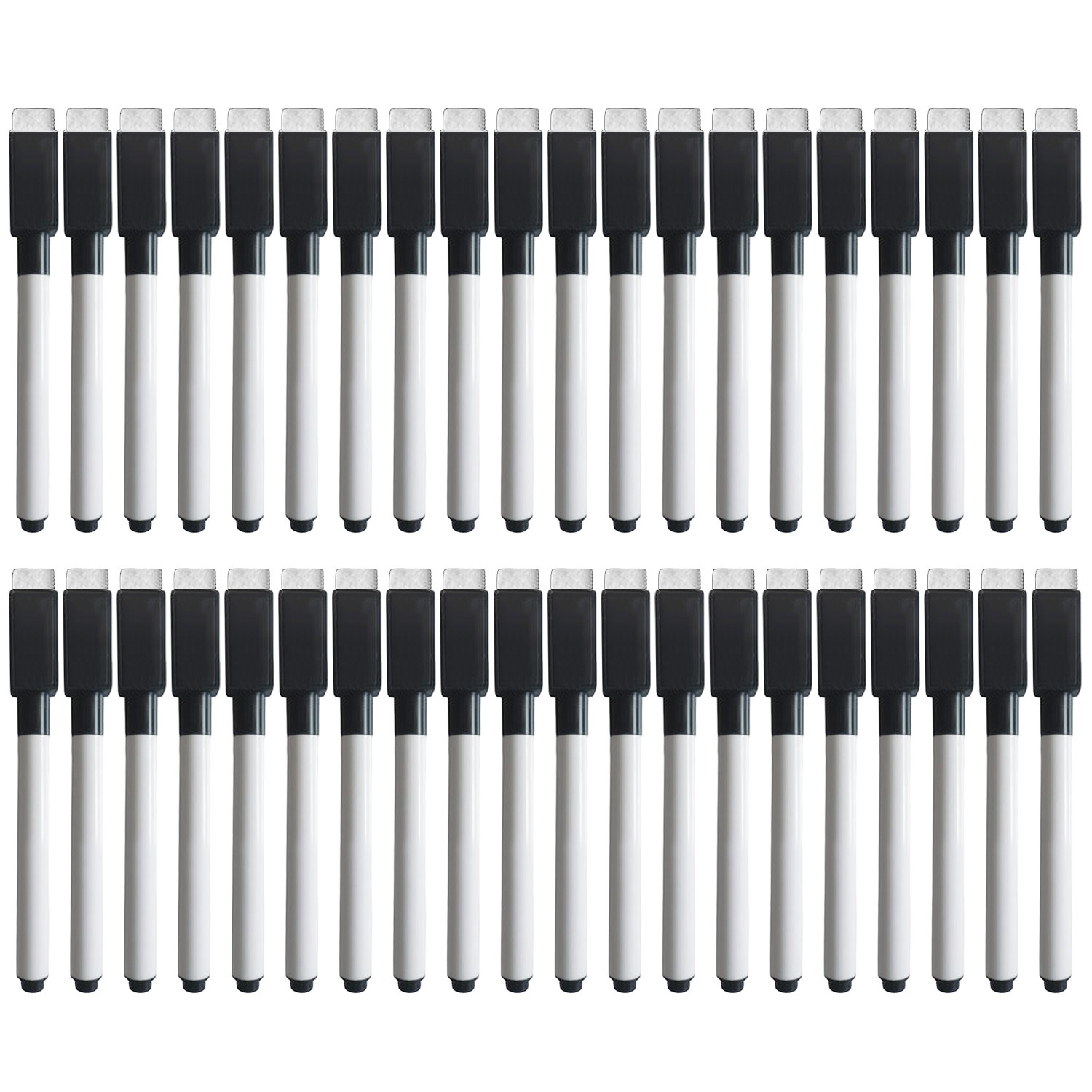 40 stk whiteboard magnetiske tørrulle markører penne med viskelæder cap sort blæk til skolekontor hjemmeartikler