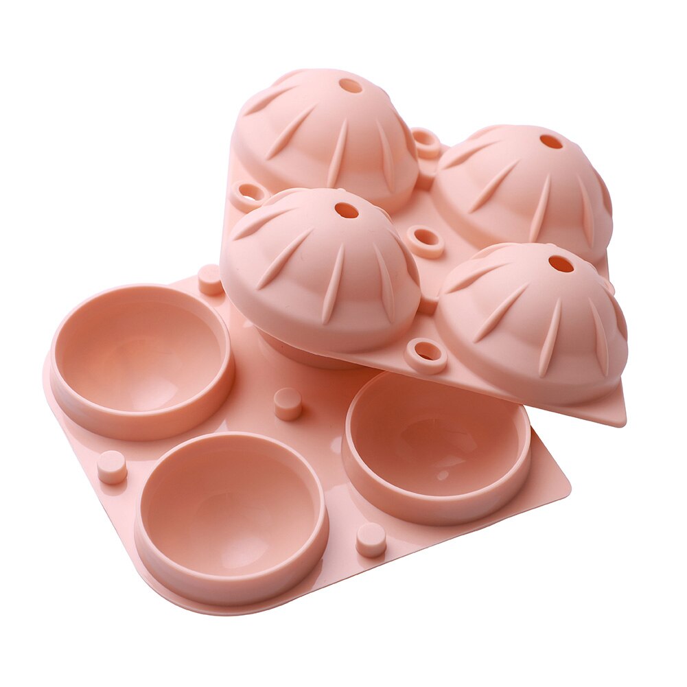 Isbollsmaskin 4 rutnät luktfri matklassad silikon isformbricka husgeråd sdf-ship: Nordisk apelsin