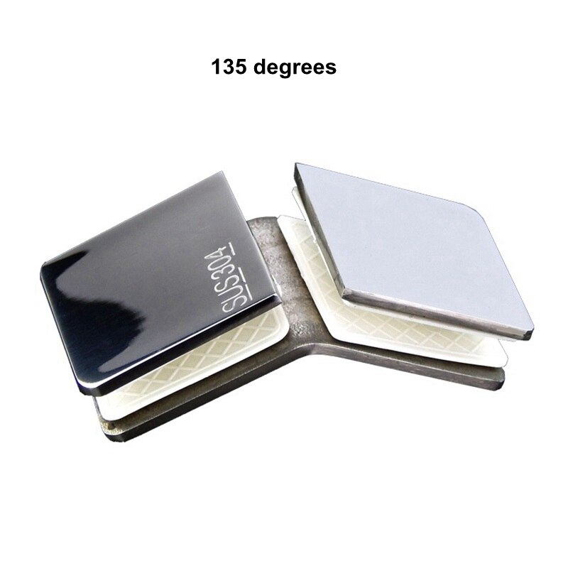 Stainless Steel Glass Clips Bracket Holder Heavy Duty Clam Shelf Clip Support Shower Room Mirror L-Camp Bathroom Clips