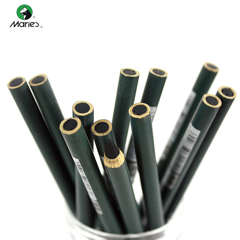 Marie's 12Pcs/set Sketch Charcoal Pencil For Painting Soft Pencils Drawing Lapiz Set Stationery School Pencils For Students Art