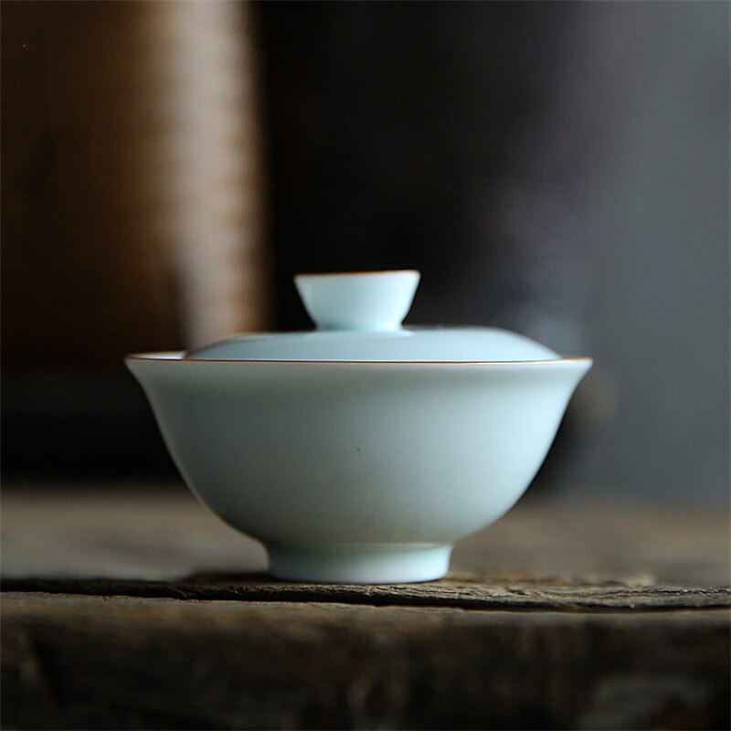 Jingdezhen keramik håndlavet kung fu gaiwan simpel tekande kontor tekop fair krus porcelæn te skål med dækning drinkware teaset: -en