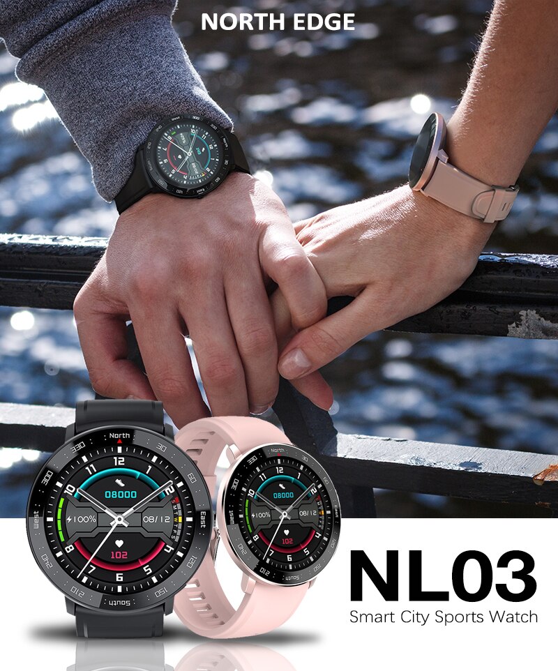 Noord Rand Mannen Outdoor Sport Horloge Hartslagmeter Fitness Mannen En Vrouwen Smart Horloge Bluetooth Voor android Ios