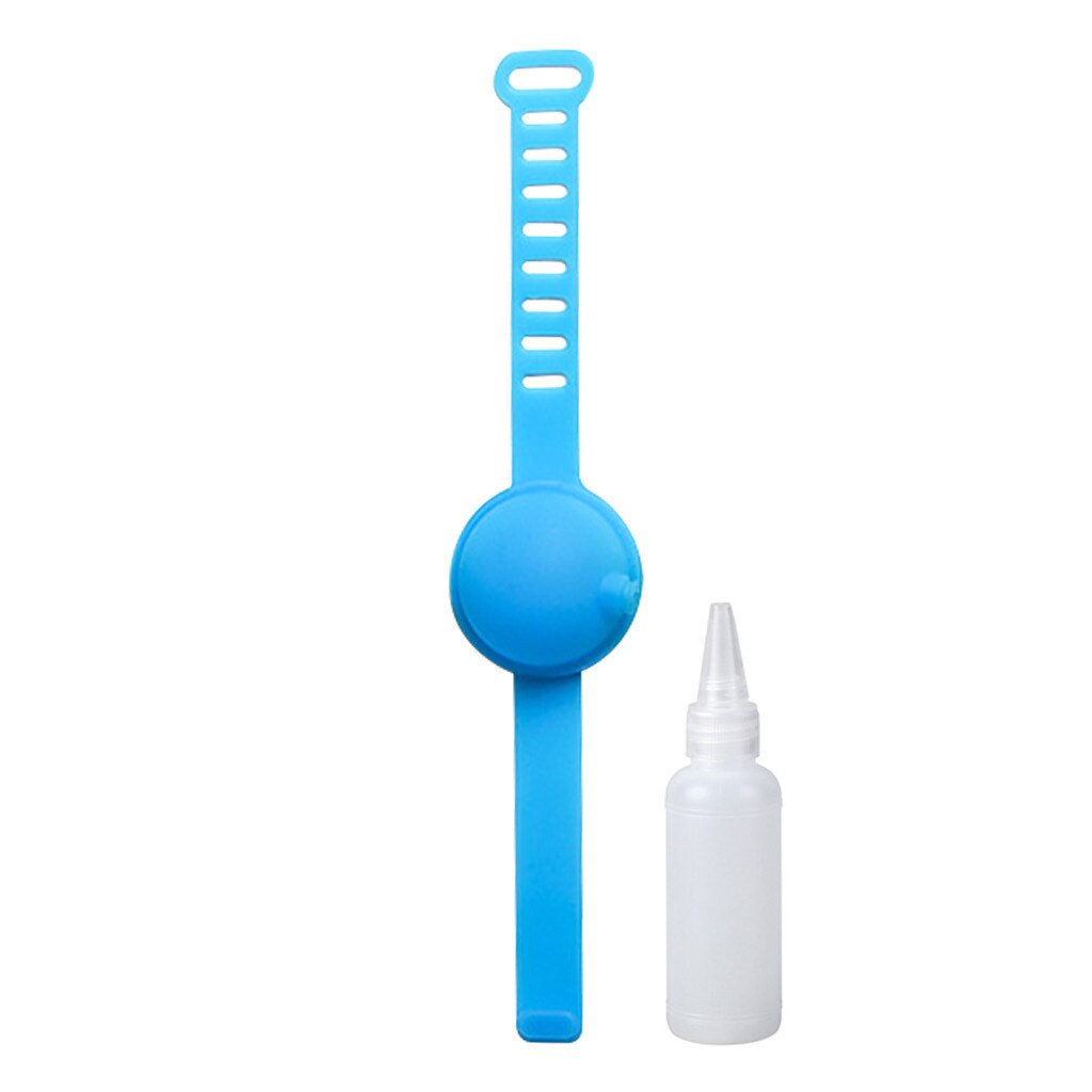 15ml hand sanitizer dispensing portable silikon armband armband vuxen barn flytande armband hand dispenser handtvätt gel #50: Blå