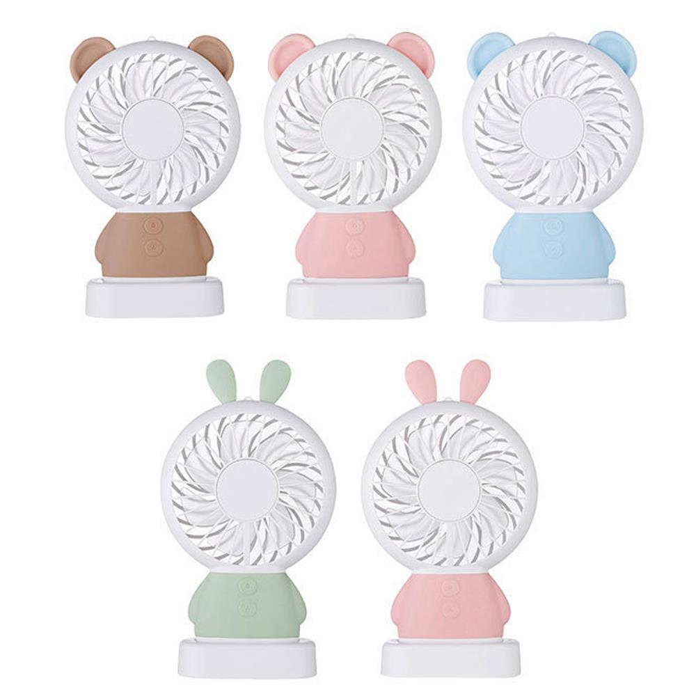 Ventilador portátil de bolsillo con luces coloridas de dibujos animados, ventilador de refrigeración para exteriores de verano de 800mAh Mini
