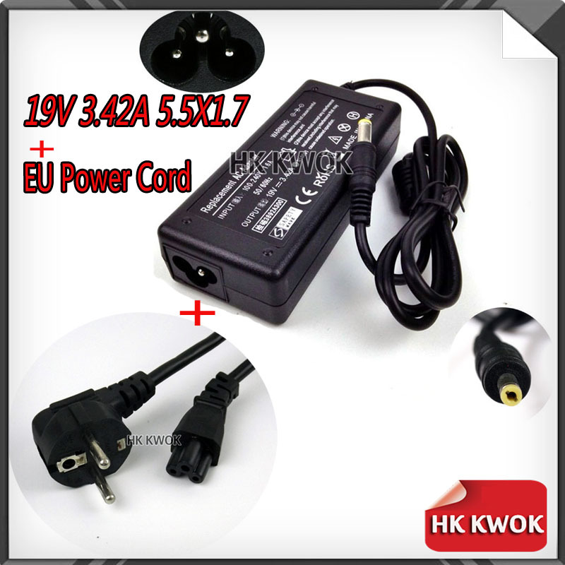 19v 3.42a 5.5 x 1.7mm +  eu virtajohto acer kannettavalle tietokoneelle 3810t 4810t 4710 4720z 4736g 4738g jne 65w kannettavan tietokoneen laturi ilmainen toimitus