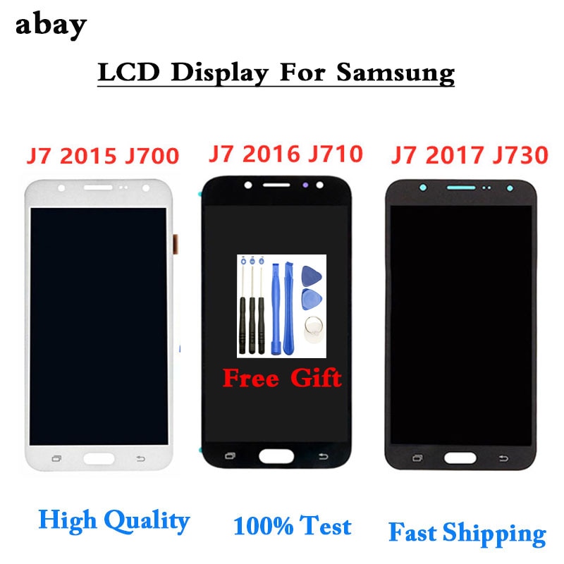 Neue Für J730 Lcd Für Samsung Galaxy J7 J710 J7 pro J730 Display Touchscreen Digitizer Montage einstellen Helligkeit
