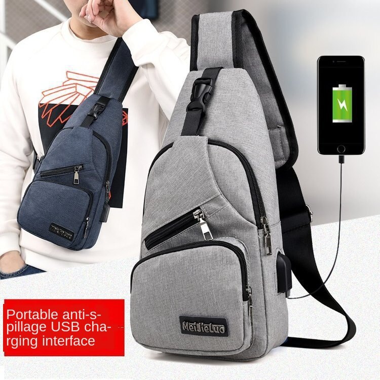 Aankomst Mannelijke Schoudertassen Usb Opladen Crossbody Tassen Mannen Anti Diefstal Borst Bag School Zomer Korte Reis Boodschappers Zak