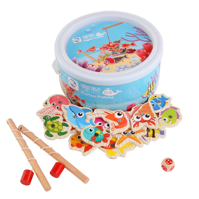 Nuovo 20/60 pz impostato Giocattolo di Pesca Magnetica Gioco per Bambini 2/3 Asta 3D Pesce bambino Giocattoli Educativi Divertimento tutto'aria Aperta giocattolo per bambini