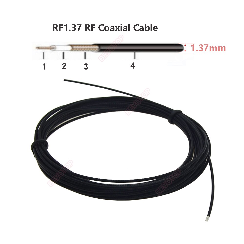 RF1.37 Cable OD=1.37mm RF Coaxial Pigtail for Coax RF Connector 50 Ohm Extension Cord: RF1.37 Cable / 20M