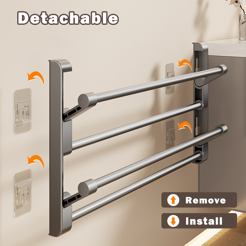 Wieszak na kapcie łazienkowe montowany na ścianie bez dziurkacza Dwuwarstwowy wieszak na kapcie Półka na buty Składany stojak na kapcie Organizer na buty