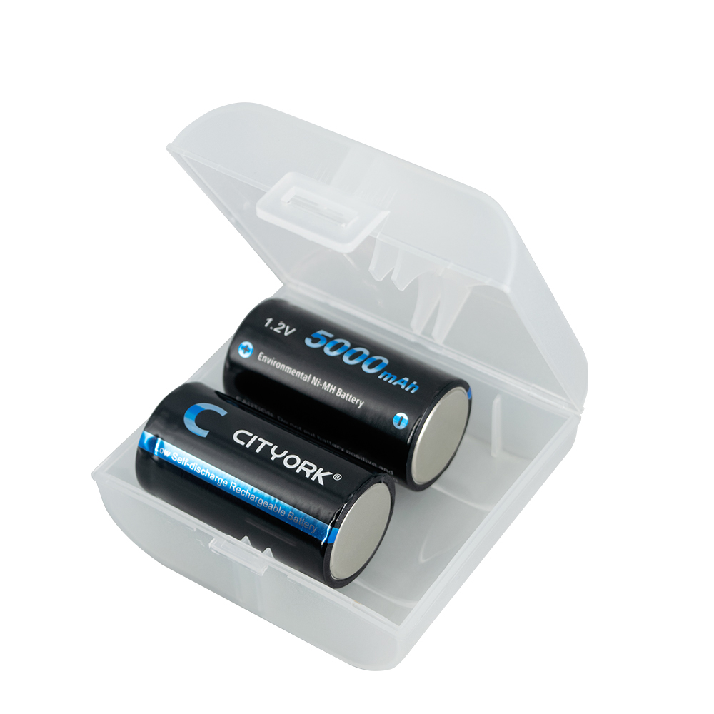CITYORK Akumulator o rozmiarze 1,2 V C 5000 mAh Akumulator R14 C o dużej pojemności z ładowarką LCD do C D AA AAA 9 V