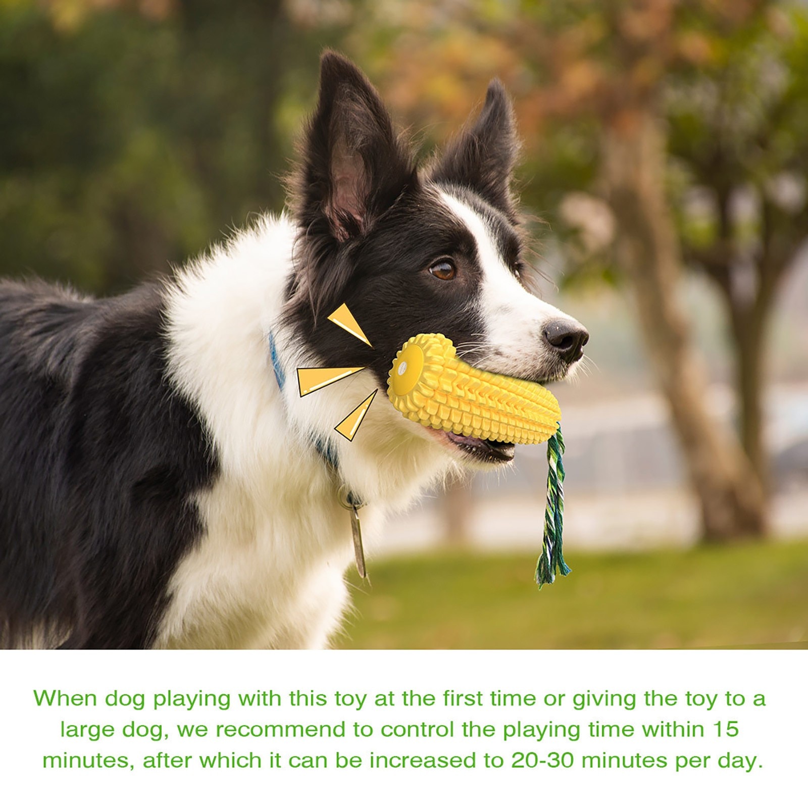 Corn-shaped Squeaky Dog Toys Puppy Toys Dogs Supplies Doggy Chews Cotton Rope Tooth Cleaning Toothbrush Dogs Food Toys