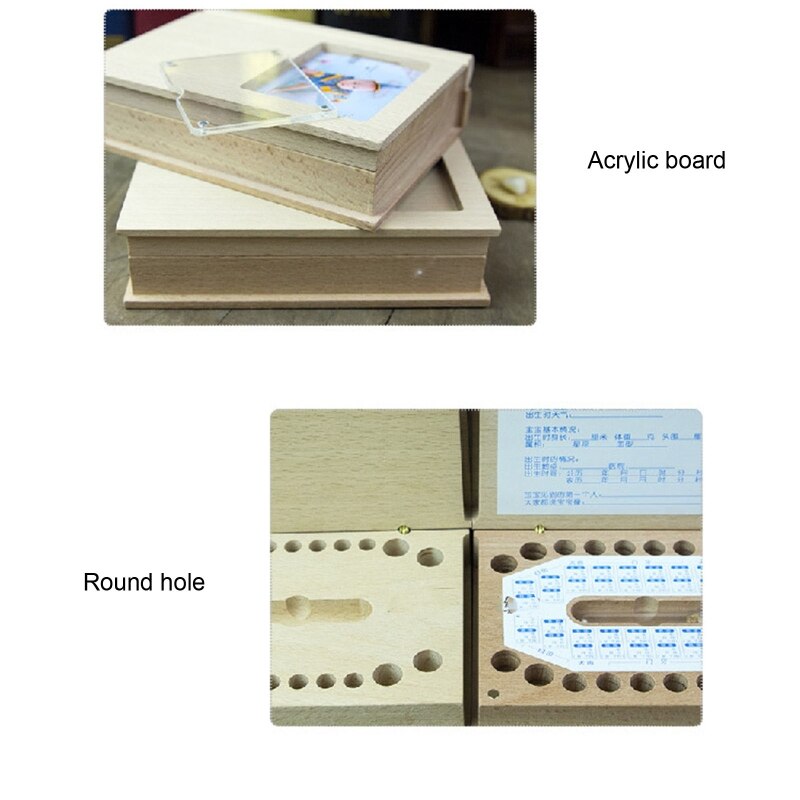 Melktand Opbergdoos Houten Melk Tanden Geheugen Organizer Herinnering Box Voor Kinderen Jongens Meisjes Souvenirs