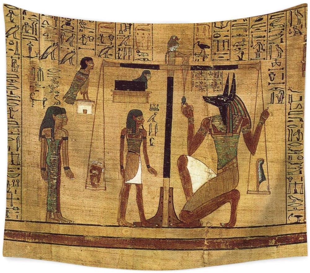 Hompon De Egyptische Tapestry.Anubis Size :( 79 "X 59" En 59 "X 51")