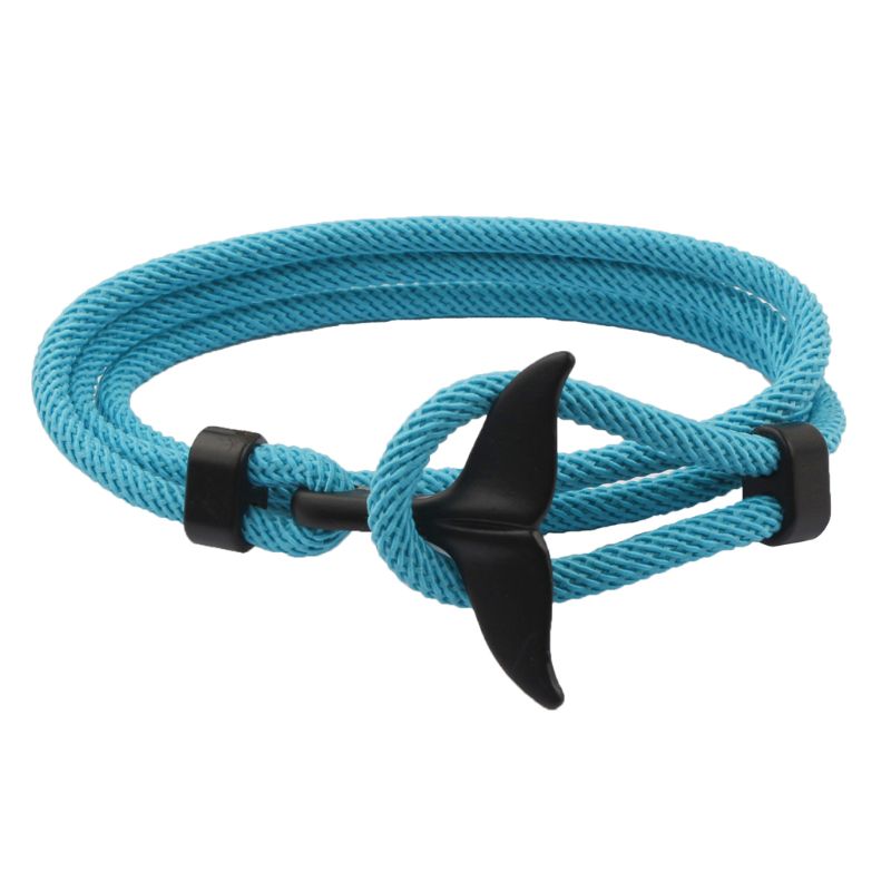 Zomer Handgemaakte Whale Tail Viking Touw Armband Strand Surfen Polsband Sieraden A0KD: 7HH1107548-SB