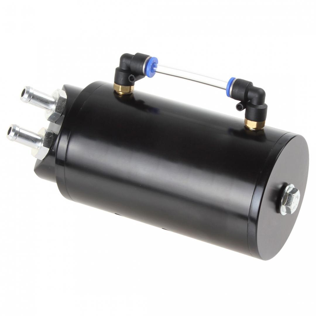 Round Billet Aluminum 750ML Racing Turbo Engine Oil Catch Reservoir Tank / Can