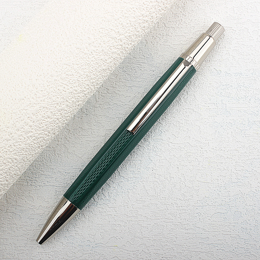 JINHAO 126 Luxury Pure Silver Rollerball Pen Metal Steel Ballpoint Pens with Case Office Supplies: Blue