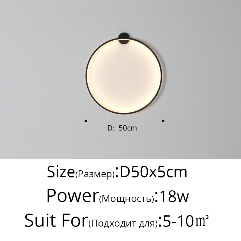 Lámparas de decoración de fondo circulares simples, nuevas luces LED modernas para pared, sala de estar, dormitorio, cabecera, pasillo, iluminación interior