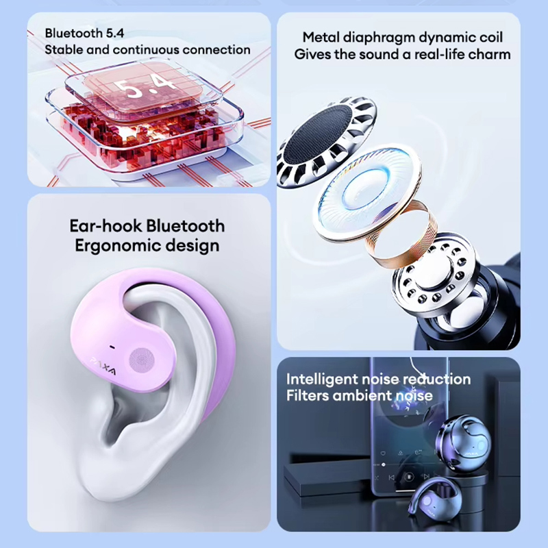 PAXA X15 PRO Draadloze Bluetooth-oortelefoon 5.4 Hi-Fi HD Oproep Stereo Headset IPX5 Sport Game Muziek Hangende oortelefoon Microfoon