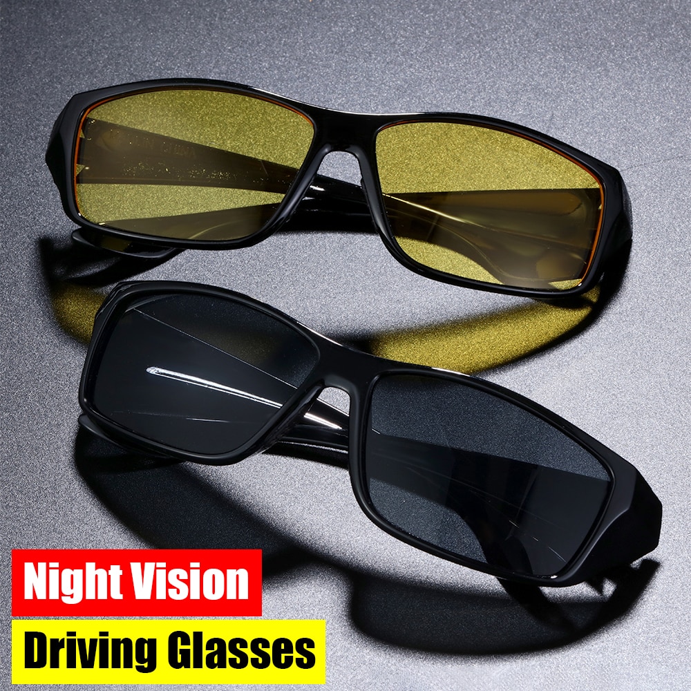 Polarized Yellow Tint Glasses Anti Glare Night Vision Glasses Night Driving Glasses Fit Over Wrap Around Prescription Eyewear