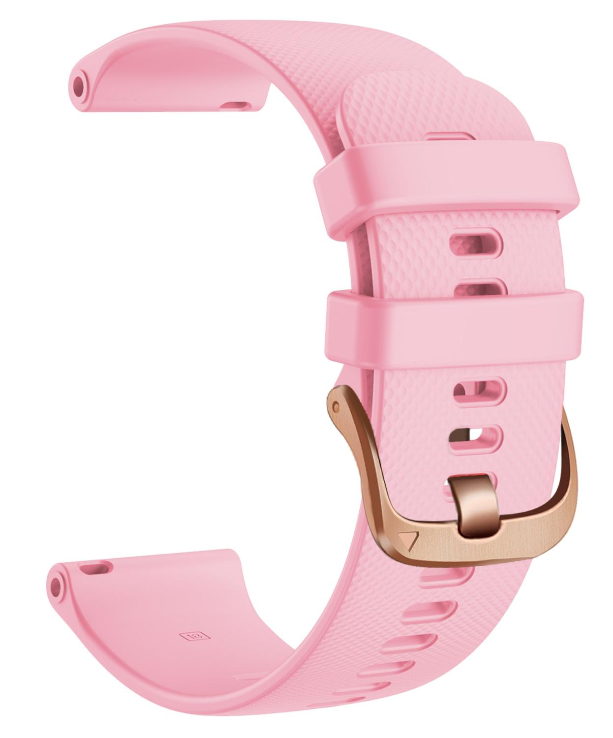 Pour garmin Vivomove3S/Vivoactive 4s 18mm Silicone remplacement wirst Bracelet pour Huawei B5/Huawei montre 18mm/Huawe honour1 Bracelet: Rose