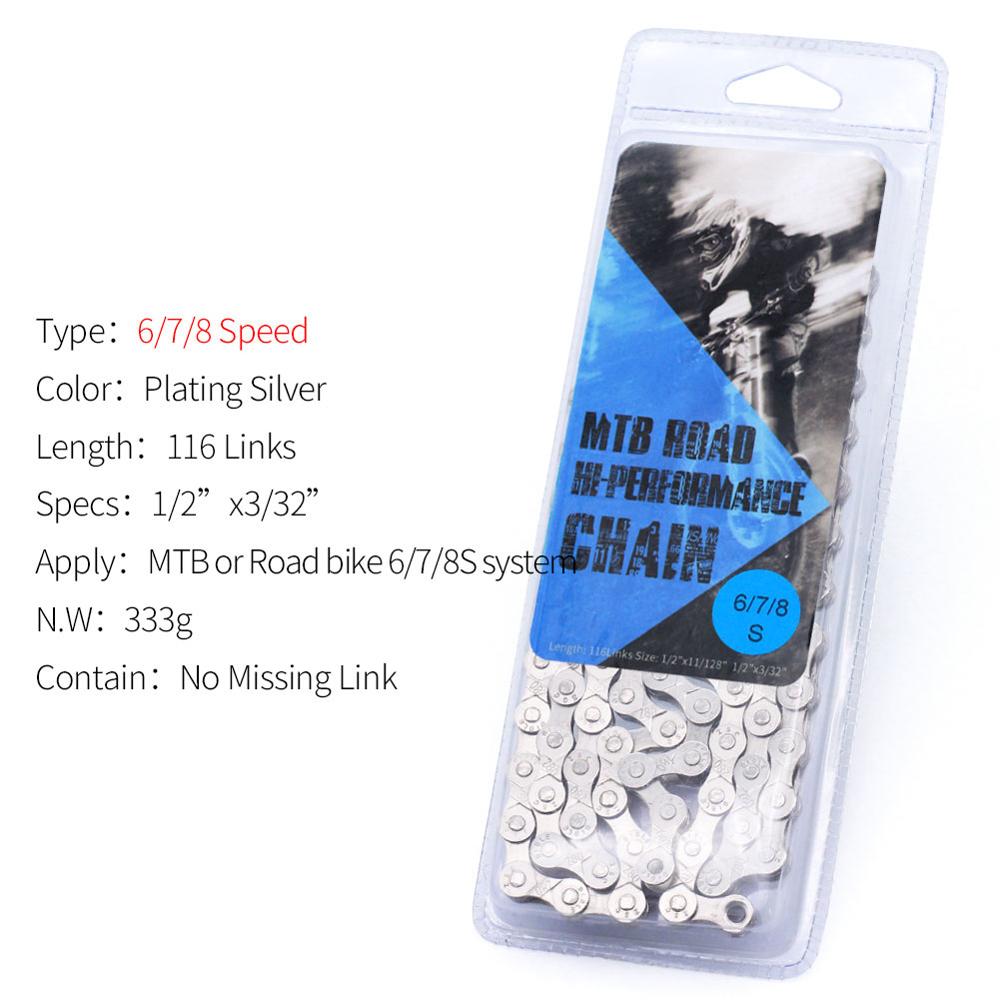 Bicycle Chain 8 9 10 11 Speed Buckle Single Speed MTB Chain Mountain Bike Road Chain Bike Parts eslabon rapido cadena 11v: 6 7 8 Speed