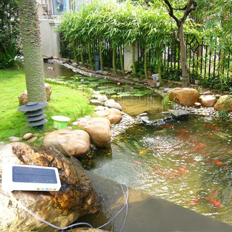 Mini Luchtpomp Solar Power Panel Waterdichte Aquarium Aquarium Beluchting Luchtpomp Met Batterij Zuurstof Generator Zuurstof Luchtbel