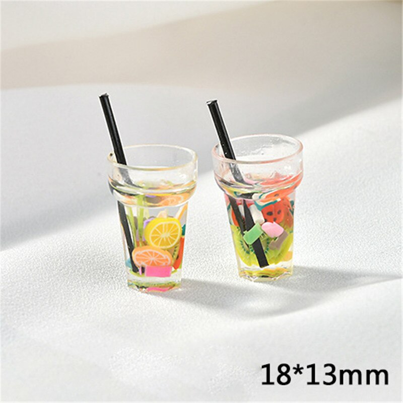 1/12 Dollhouse Miniature Food Mini Resin Fruit Bottle Simulation Drinks Model Toys Fruit Drink Play Dollhouse Dolls Accessories: 06