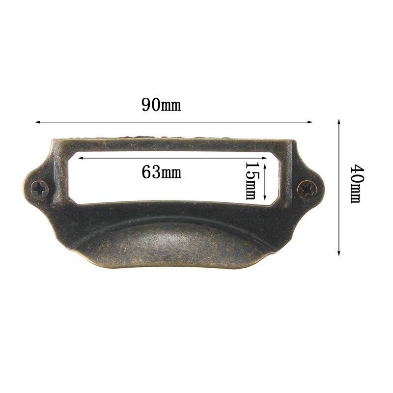 20Pcs Antique Handles Box Label Retro Pull Frame Handle Name Card Holder Knob for Cabinet Drawer Door Furniture Hardware