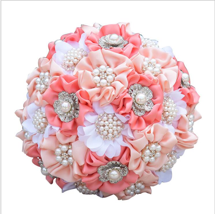 Bridal Bouquets Aristocratic Simulation Pearl Rose Wedding Flowers Bouquet Home Decoration 619: Default Title