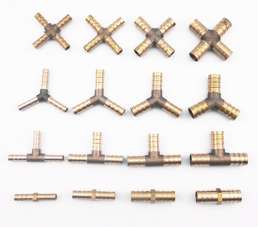 Messing splejserør fitting txyu type slange modhage 4mm 6mm 8mm 10mm 12mm kobber modhager konnektor led kobling adapter