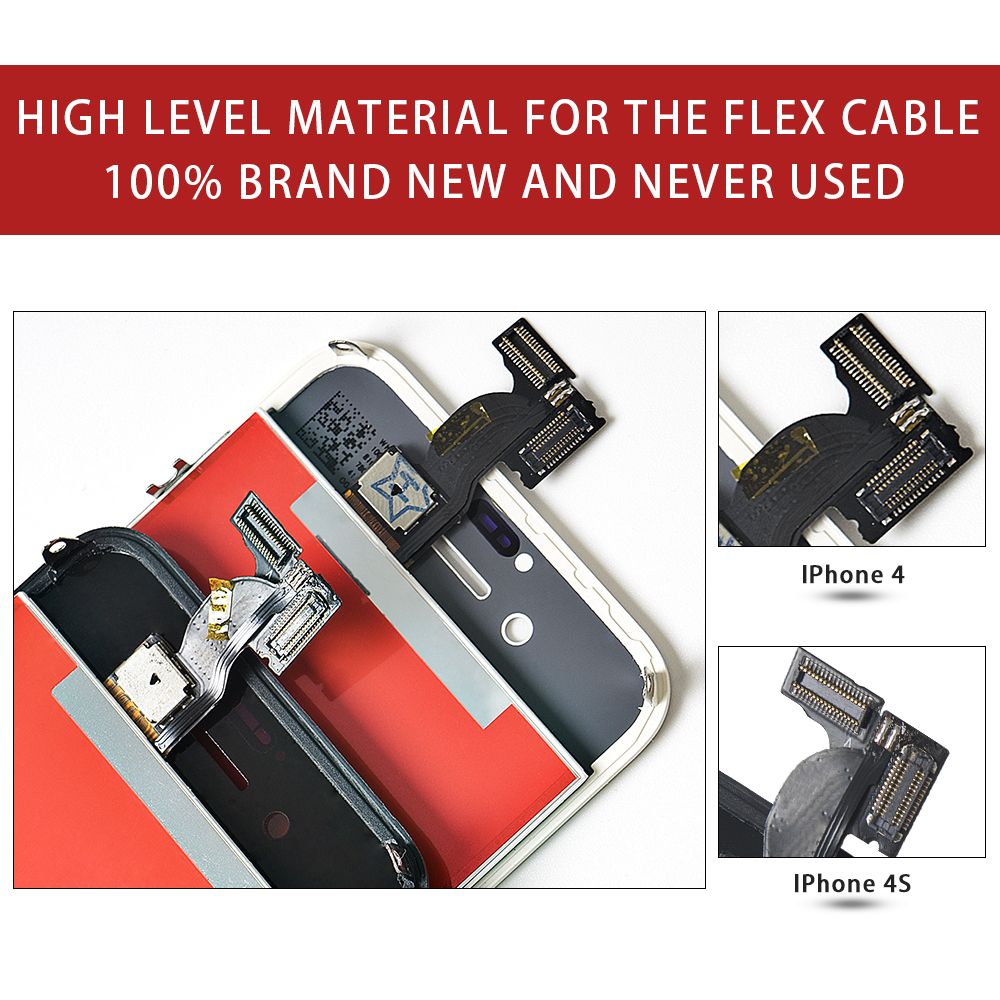 5s 4 4s Wyświetlacz LCD robić iPhone 4 4S ekran dotykowy Digitizer Zamiennik robić iPhone 5 5c 5s SE 4s 4 Wyświetlacz LCD bez martwych pikseli