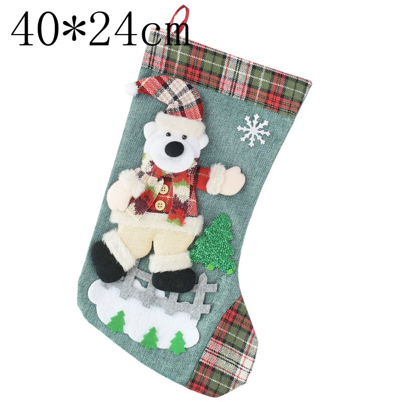 Kerst Cadeau Zakken Kerst Kous Kerstboom Ornamenten Voor Thuis Nieuwjaar Sokken Noel Natal Navidad Decoratie Kids: 40x24cm B01
