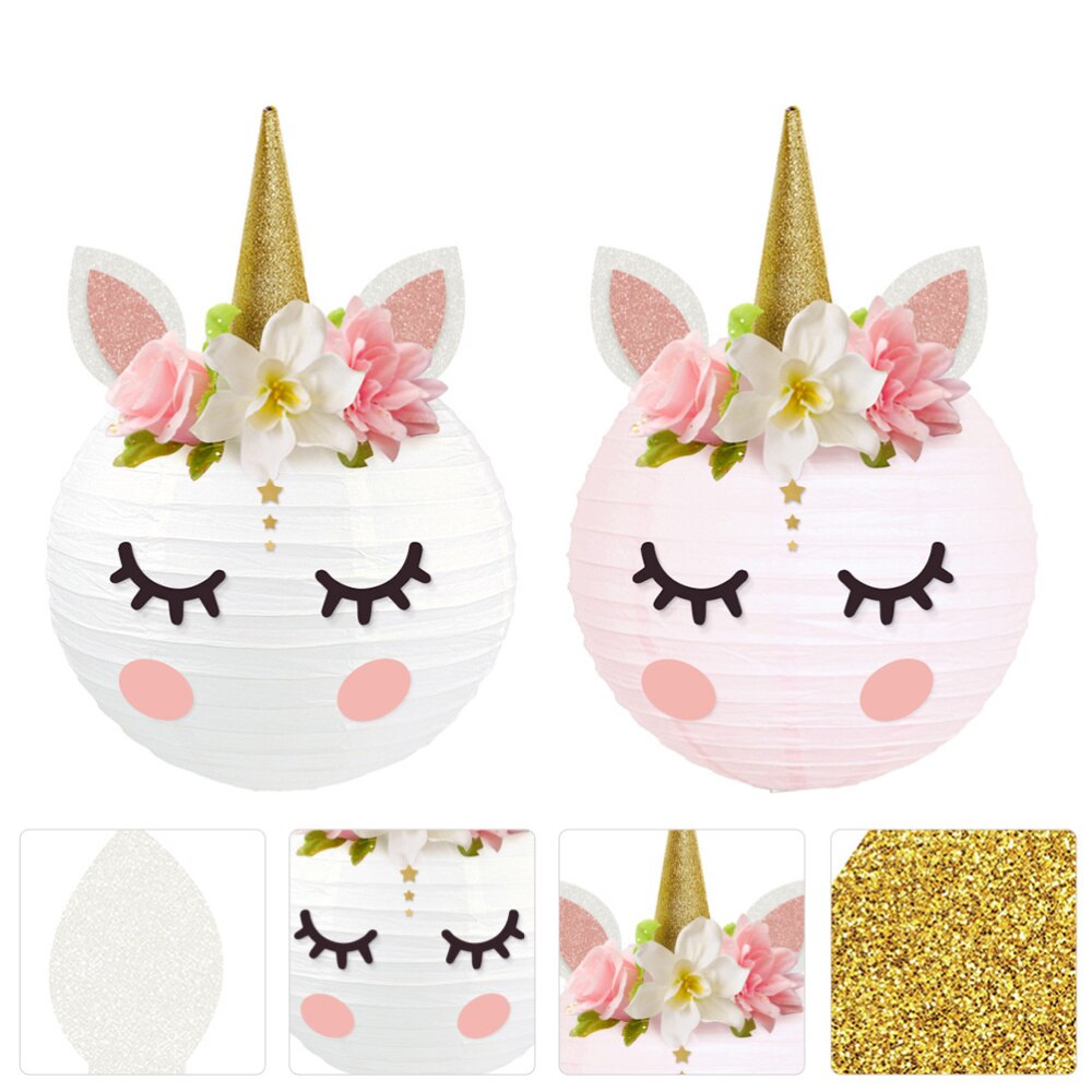2pcs DIY Paper Lantern Cartoon Lantern Baby Shower Birthday Party Decor