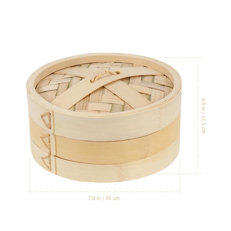 1 Set Bamboo Steaming Rack Food Steaming Basket Bamboo Food Steamer Flour Buns Dumplings Steaming Rack: 20X20X11.5CM