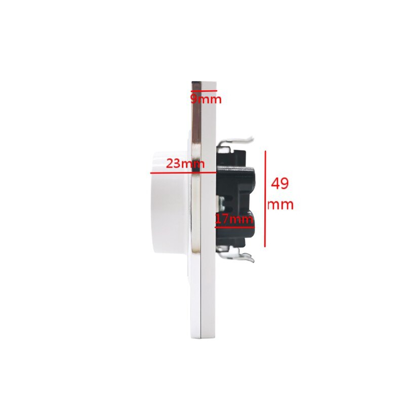 EU Two Socket White Acrylic Wall Schuko Socket Grounded 250V 10A Power Supply Wall Mount Charger Decorative Socket
