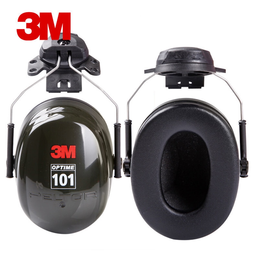 3M H7P3E Noise-proof Earmuffs NRR 24dB Noise Reduction Ear Muffs Hanging Helmet Earmuffs Hearing Protection for Industrial Use