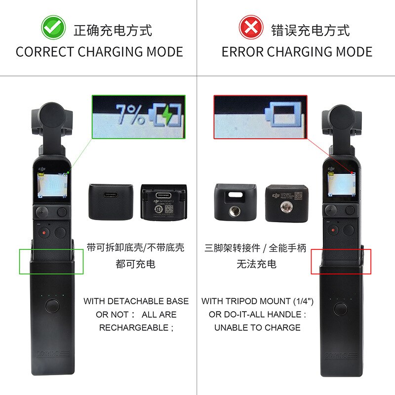 STARTRC DJI Pocket 2 Battery Handle Grip Charger 3200mah Portable Power Bank Charging Hub For DJI Osmo Pocket Camera Accessories