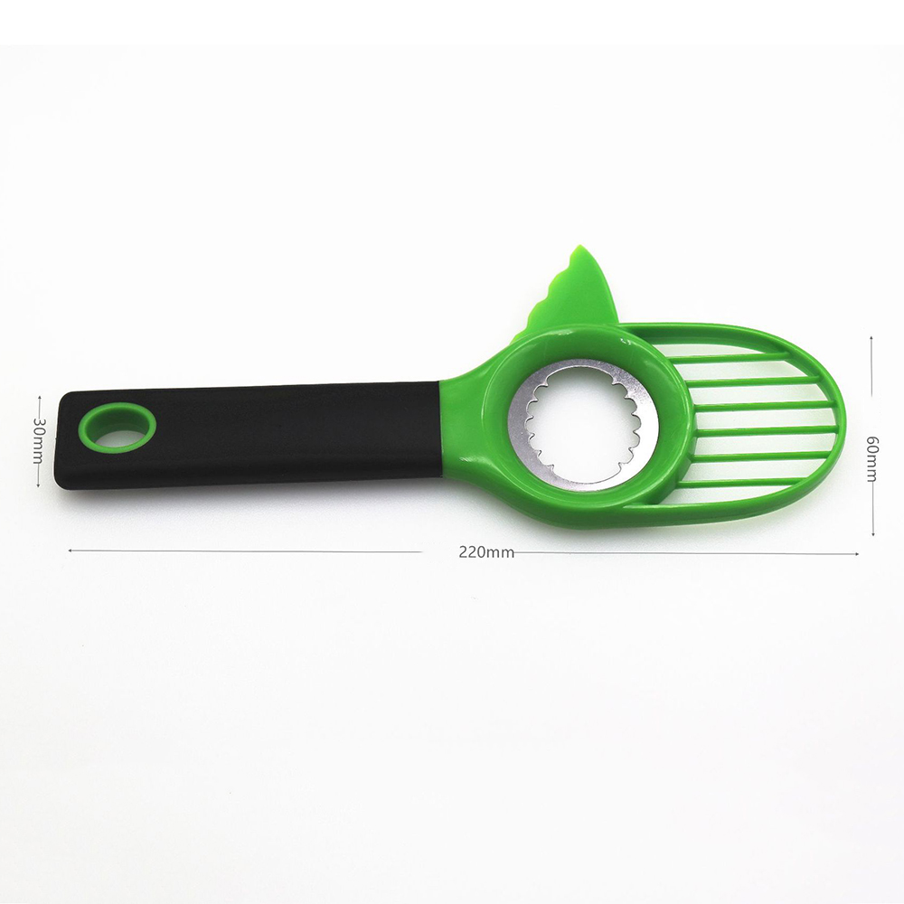 Avocado Slicer 3 In 1 Met Silicon Grip Handvat Avocado Shea Corer Splitter Pitter Cutter Pit Remover Multifunctionele Fruit Mes