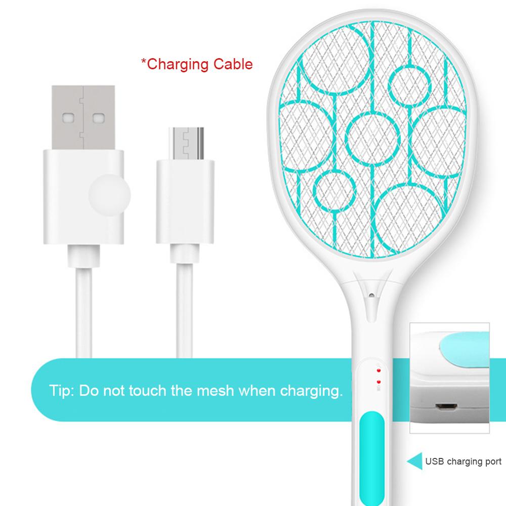 1 stk sommer trådløs batteri strøm elektrisk flue mygg smekker bug zapper racket insekter killer hjem bug zappere