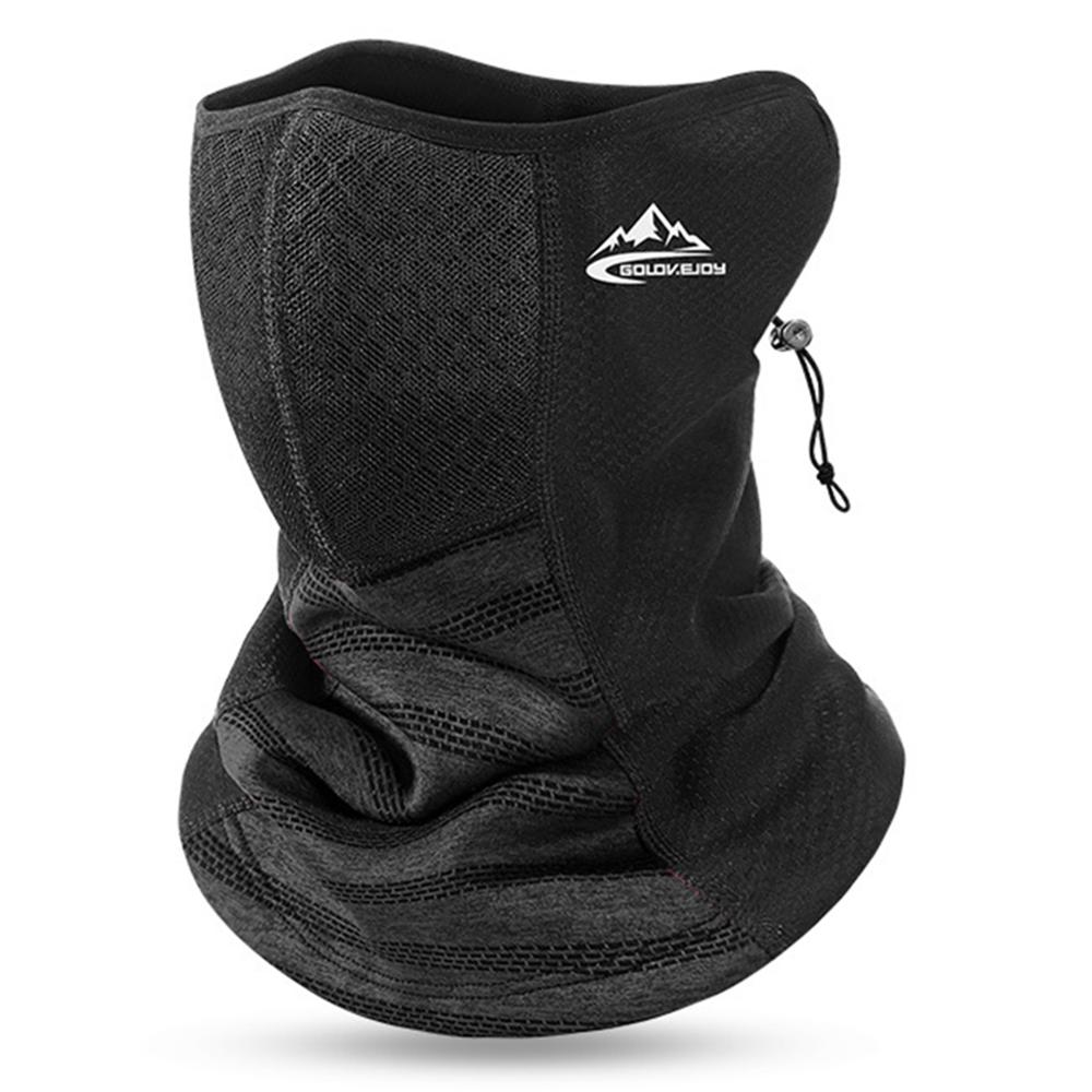 Mannen Winter Thermische Fleece Bandana Buff Hals Warm Gaiter Sport Gezicht Oor Cover Half Masker Snowboard Ski Wandelen Fietsen Sjaal: Black