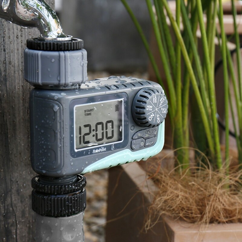 RAINPOINT Digital Sprinkler Timer Garden IP54 Hose Faucet Water Irrigation Tap Timer Rain Delay Manual Automatic Watering System