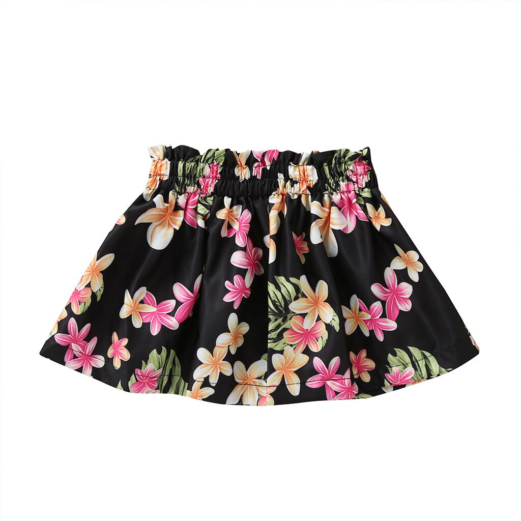 Bonito da criança do bebê crianças meninas elástico floral tutu saia verão crianças saias de algodão meninas moda floral vestido de princesa vestidos