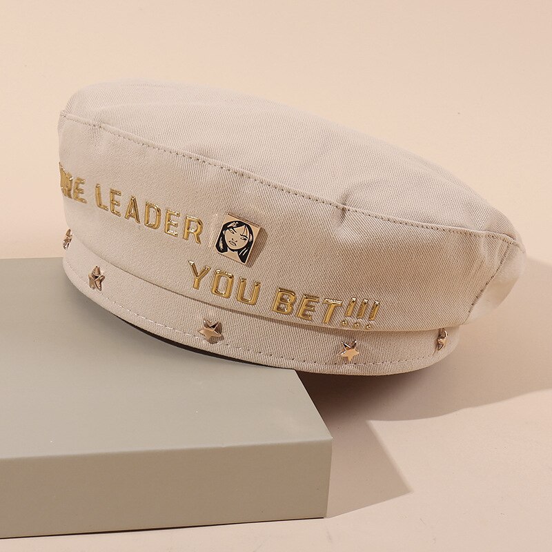 Vrouwen Meisje Beret Franse Kunstenaar Warm Winter Beanie Hat Cap Vintage Vlakte Baretten Hoeden Effen Kleur Elegante Dame Wandelen Caps vrouwelijke: Ivoor