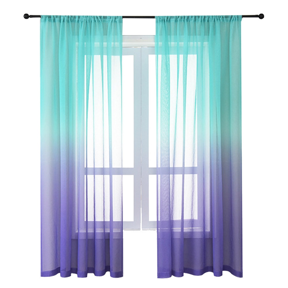 Tulle intimité cuisine dégradé couleur Voile panneau chambre Ombre drapé fenêtre rideau salon café lumière filtrage romantique