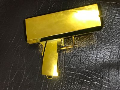 Machen Es Regen Geld Gun Rot Bargeld Super Gun Spielzeug 100PCS Bargeld Bar nachtclub party-Spiel Im Freien Spaß Pistole Spielzeug: Golden NO Logo