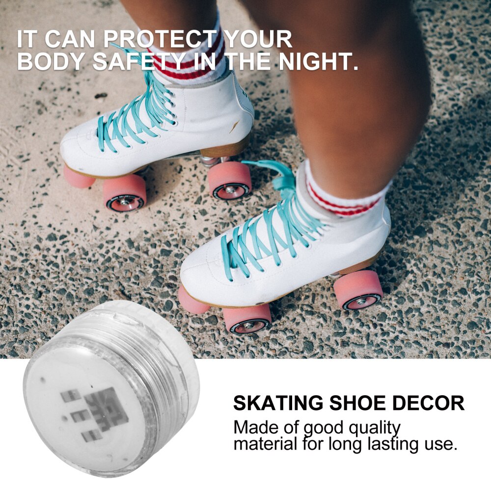 10 stk skøyter raskt blinkende lys nyttig slitesterk sko dekorasjon sko forsyning skate sko lys dekor for voksen barn barn