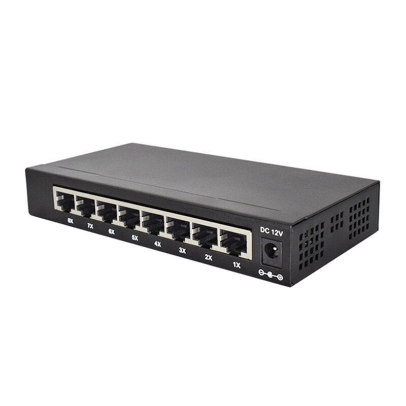 8 Port Gigabit Managed Switch Managed Ethernet Switch with 8 Port 10/100/1000M VLAN Ethernet Switch: EU Plug